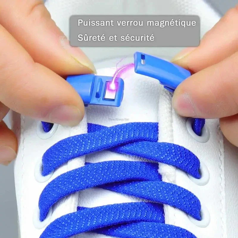 Magnetic Locking Shoelaces without ties Sneakers elastic laces  Children Adults Quick On/Off Shoelaces Shoe accessories 1 Pair