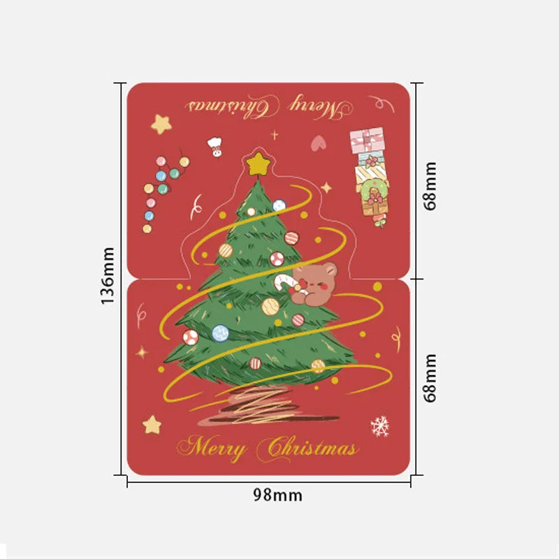 10pcs MIX Merry Christmas Greeting Card Santa Claus Snowman Custom Blank Cards Christmas Party Invitation Card New Year Gifts