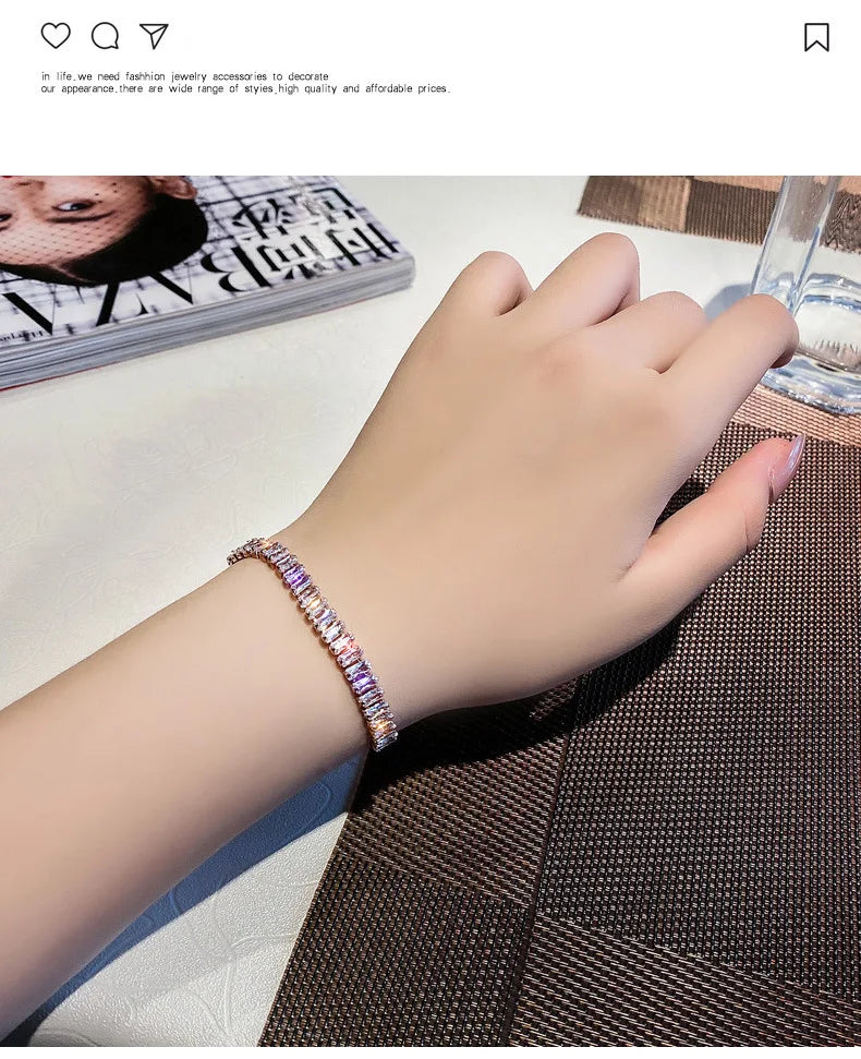 Full of Rhinestone Stainless Steel Bracelet For Women 2022 New  Designer Shiny Luxury Zircon Adjustable Bracelets Jewelry Gift