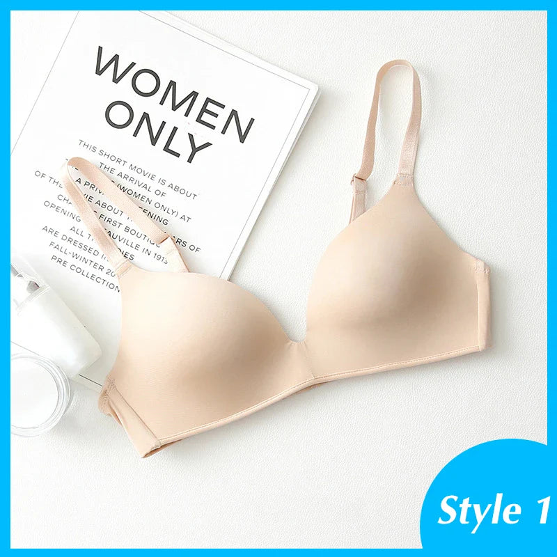 Seamless Bras for Women Push Up Bras No Wire Brassiere A B Cup Underwear Sexy Bralette Three Quarters(3/4 Cup)  Lingerie