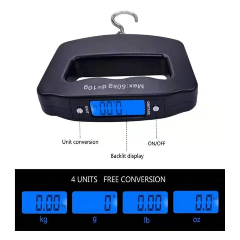 50kg/10g Digital Luggage Scale Electronic Portable Suitcase Travel Weighs With Backlight Electronic Travel Hanging Scales