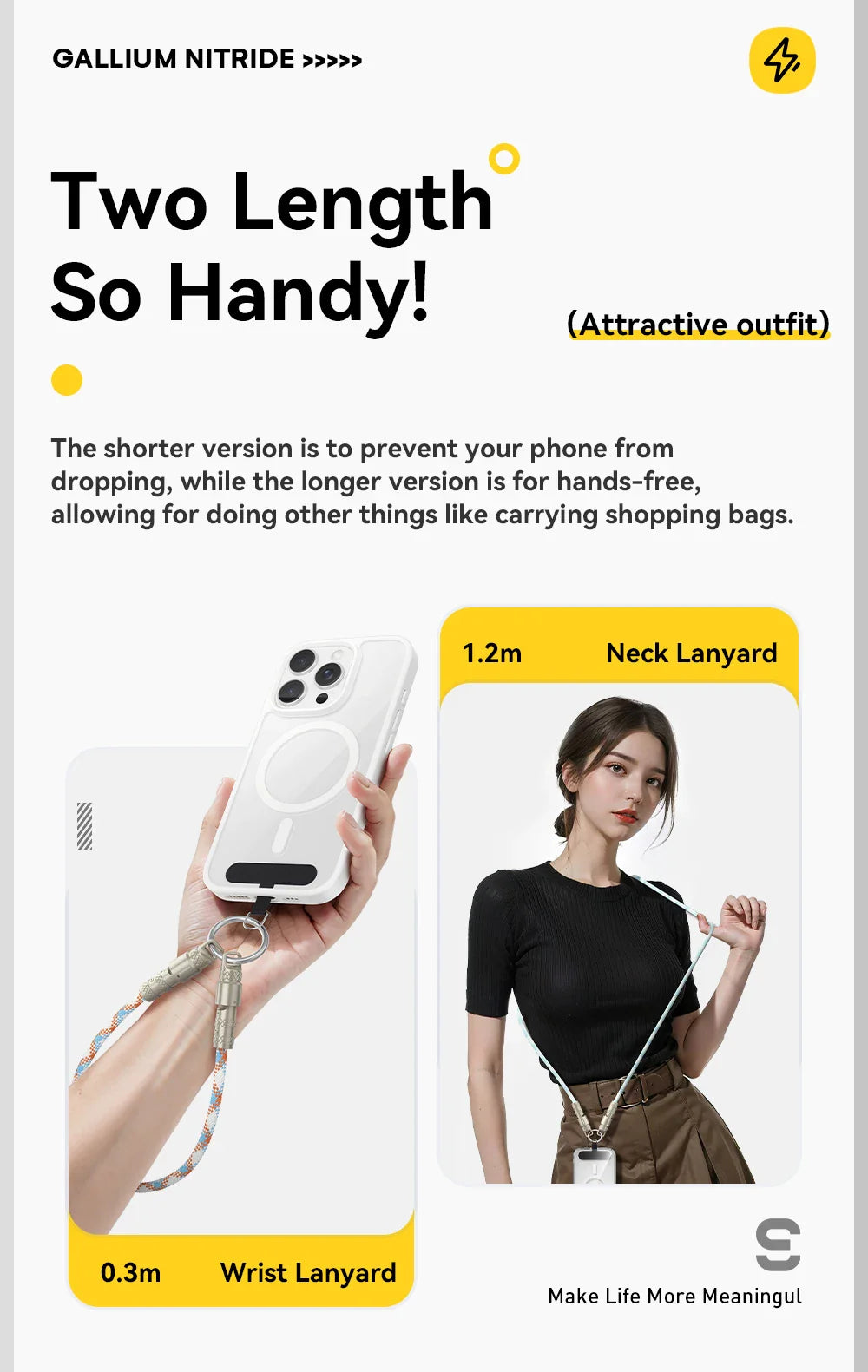 Essager 60W Type C To Type C Fast Charging Cable For iPhone 16 Xiaomi Huawei Lanyard Halter Neck Wrist Multifunctional Cable