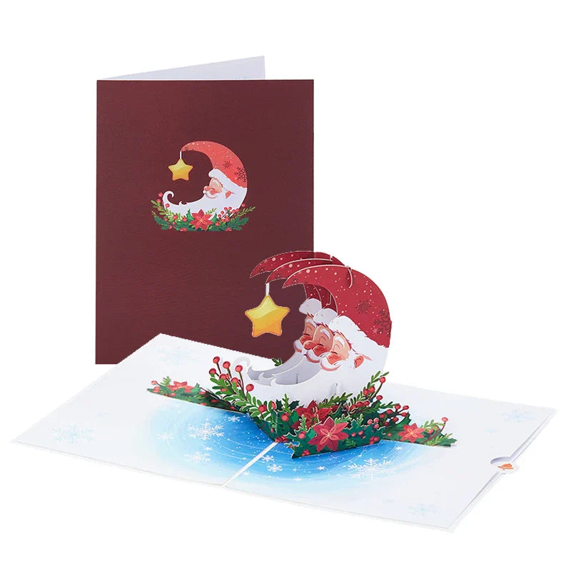 Merry Christmas Greeting Cards Handmade Christmas Gift Postcard With Envelope Snowman Elk Xmas Party New Year Thanksgiving Gifts