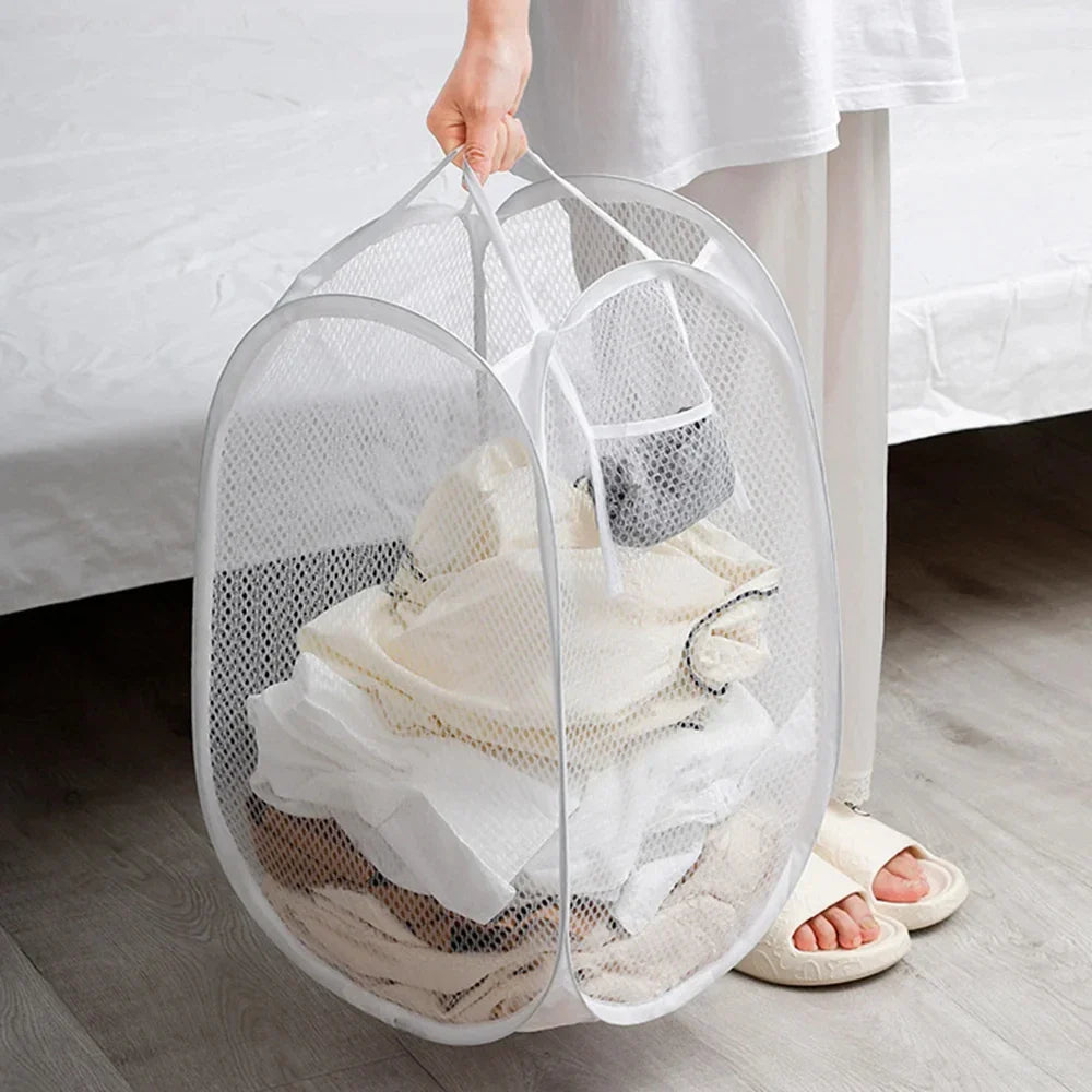 1/3Pcs Dirty Clothes Basket Skeleton Ventilated Foldable Easy Storage Portable Large Capacity Clothes Basket