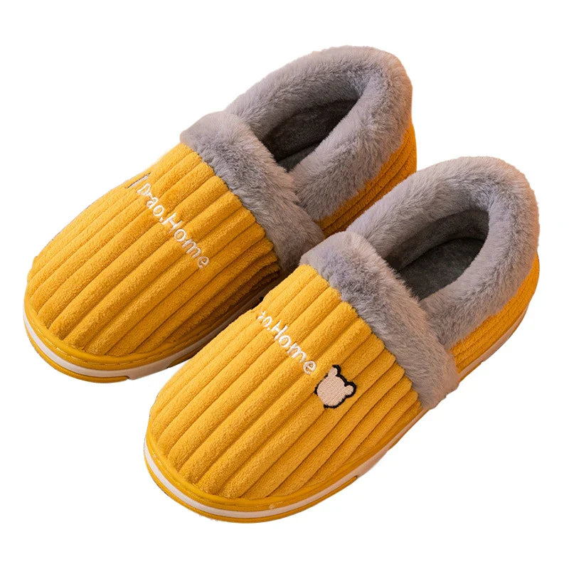 Eyriphy Winter Warm Plush Slippers Women Comfort Warm Cotton Shoes Soft Sole Indoor Outdoor Bedroom Slides Female Lovely Slipper