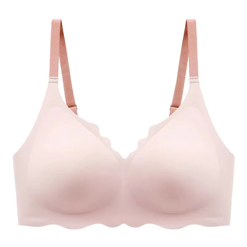 Sexy Seamless Bras For Women Wire Free Push Up Brassiere V Neck Bralette Women's Glossy Soft Underwear Female Lingerie Intimates