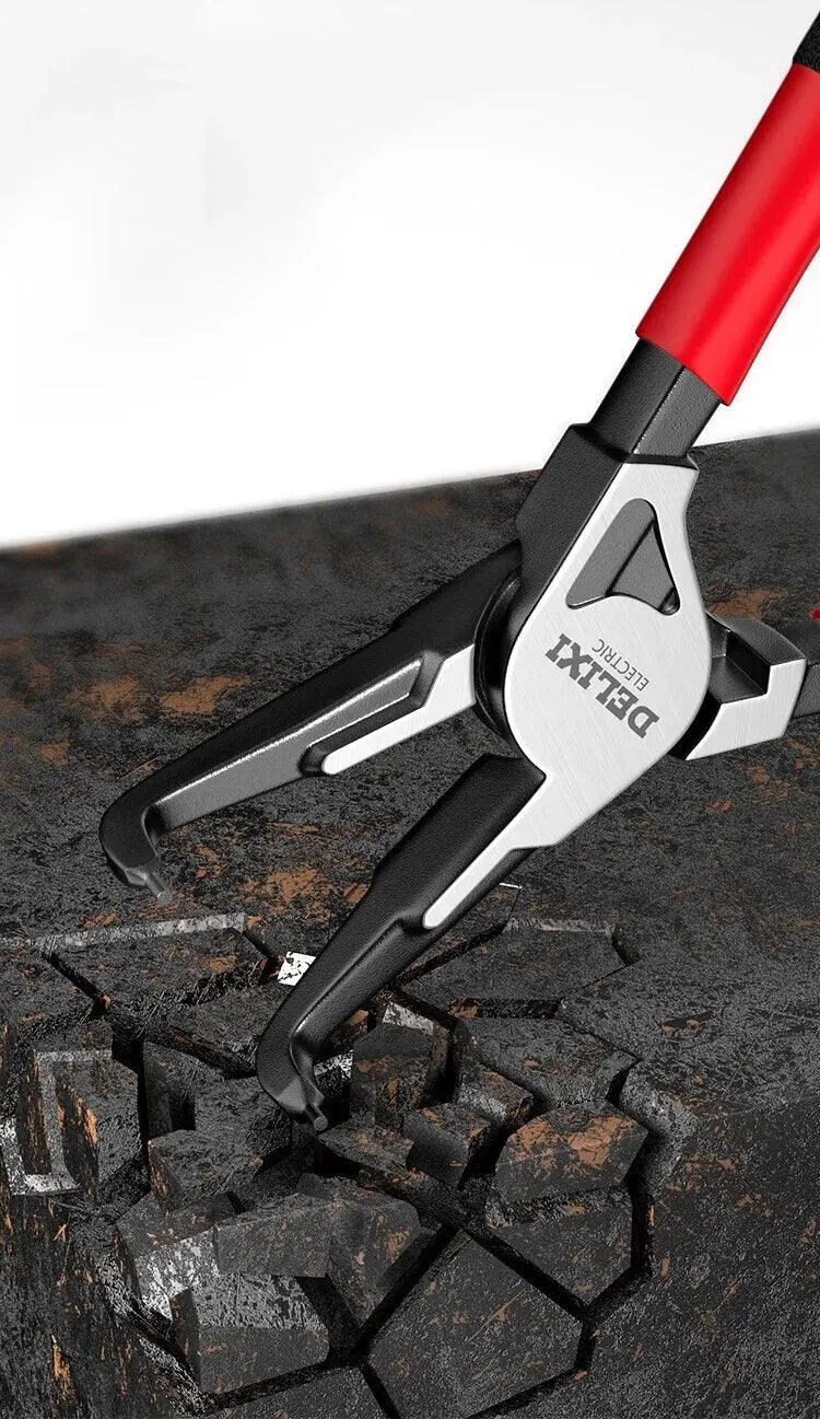 DELIXI ELECTRIC 5-In Circlip Pliers,Needle nose Pliers,Retaining Ring Pliers,for Removing Installing Puller Locking Rings Shafts