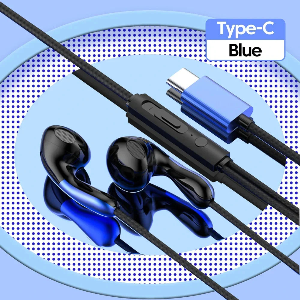 For Samsung Headphones HiFi Bass Stereo Volume Control With Mic Type C 3.5mm Eadphones For Galaxy S24 S23 S22 S21 Ultra Note 20