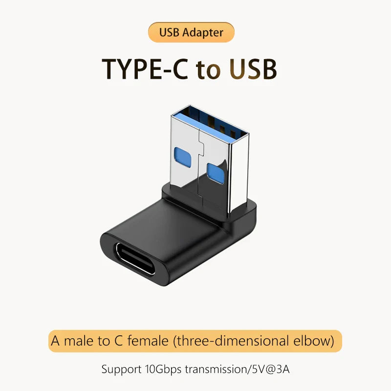 NNBILI 5A Type-C OTG Adapter 240W Fast Charging Data Converter USB4.0 40Gbps Support 8K 60Hz USB C 90/180 Degree Elbow Adapter
