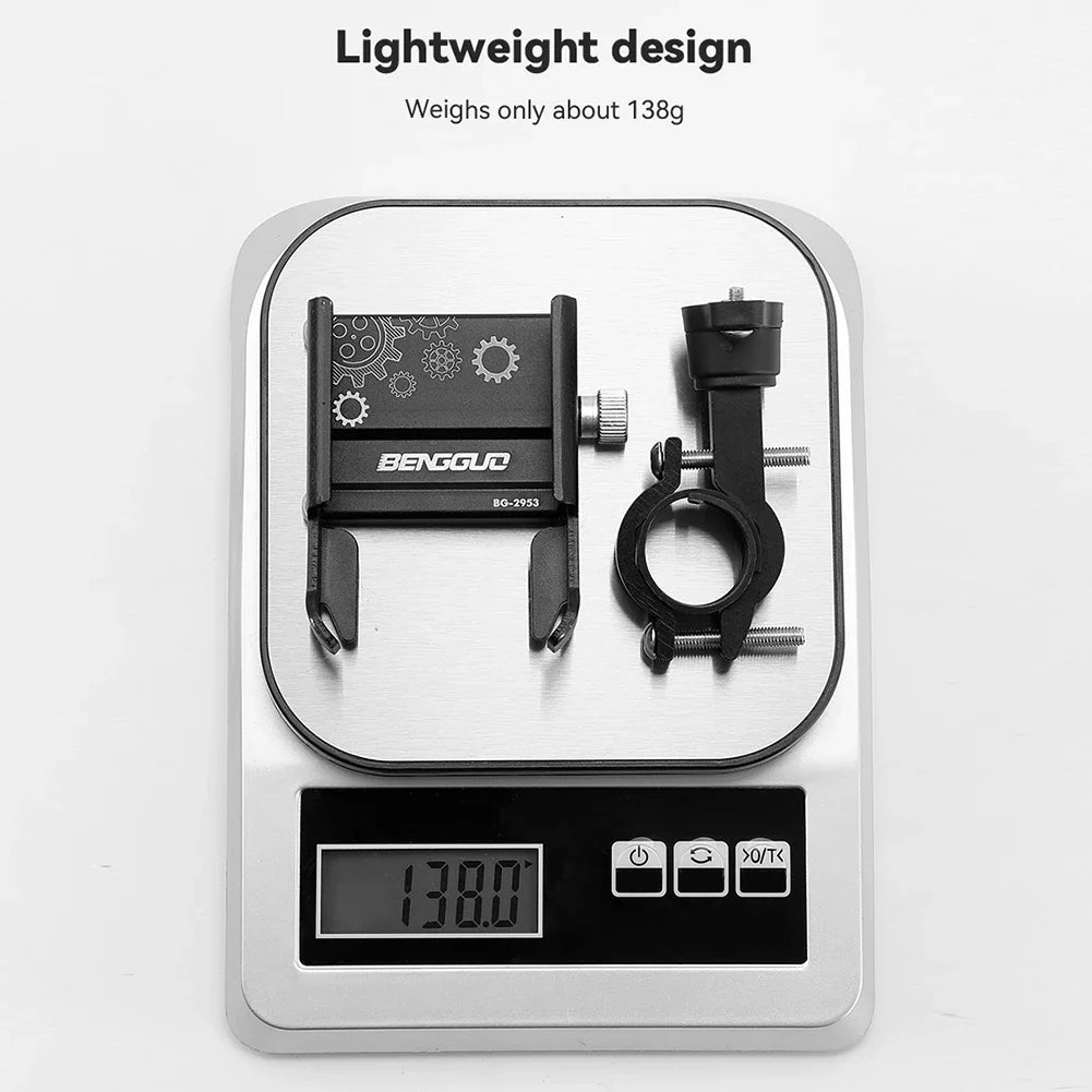 Handlebar Mobilephone Support Aluminium Alloy Bike Phone Support Bracket 360 Degree Rotation Shockproof Cycling Accessories