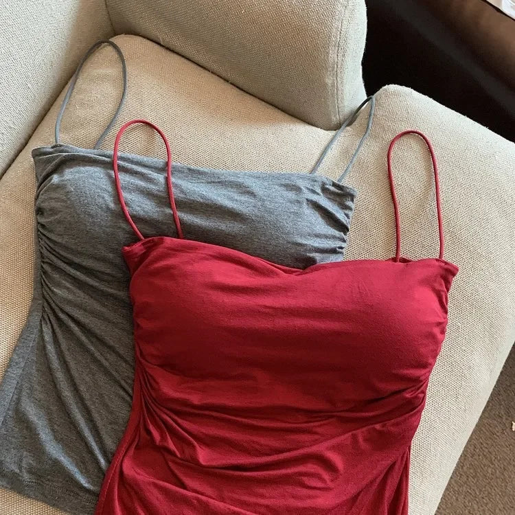 Summer Camis Tank Tops Women Thin Strap Bra Tanks For Woman Solid Color Casual Korean Style Female Top