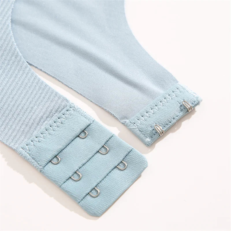 FINETOO Women Wireless Bra Deep V Padded Bralette S-XL Trendy Stripe Knitting Bras Sexy Ladies Brassiere Solid Underwear 6 Color