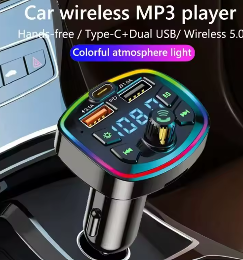 Car Charger FM Transmitter Bluetooth 5.0 ā Hands-Free Calling, Dual USB & PD 3.1A Fast Charging, MP3/TF Card/U Disk/AUX Music Player