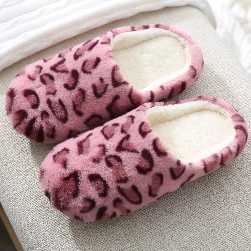 Women Winter Home Fur Slippers Cartoon Cat Non-Slip Soft Warm House Indoor Bedroom Men Couples Boys Girl Memory Foam Floor Shoes