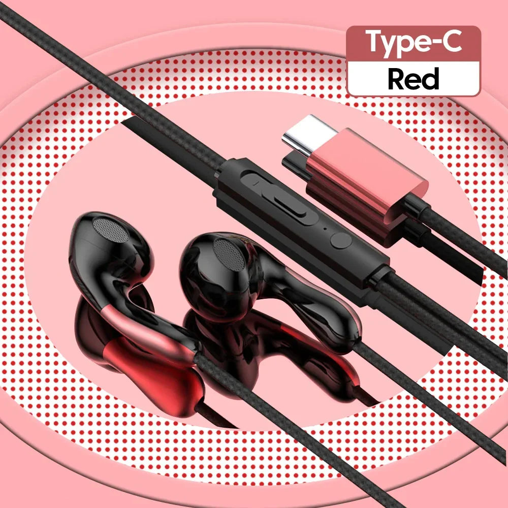 For Samsung Headphones HiFi Bass Stereo Volume Control With Mic Type C 3.5mm Eadphones For Galaxy S24 S23 S22 S21 Ultra Note 20