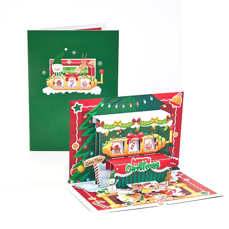 Merry Christmas Greeting Cards Handmade Christmas Gift Postcard With Envelope Snowman Elk Xmas Party New Year Thanksgiving Gifts