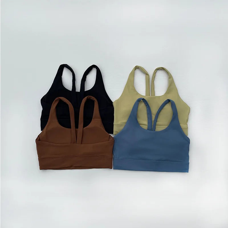 lulu Same Style Yoga Sports bra Women's High-intensity Shock-proof Fitness bra Simple Beautiful Back Fashion Yoga bra