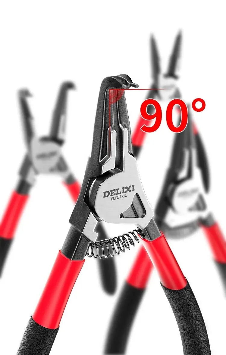 DELIXI ELECTRIC 5-In Circlip Pliers,Needle nose Pliers,Retaining Ring Pliers,for Removing Installing Puller Locking Rings Shafts