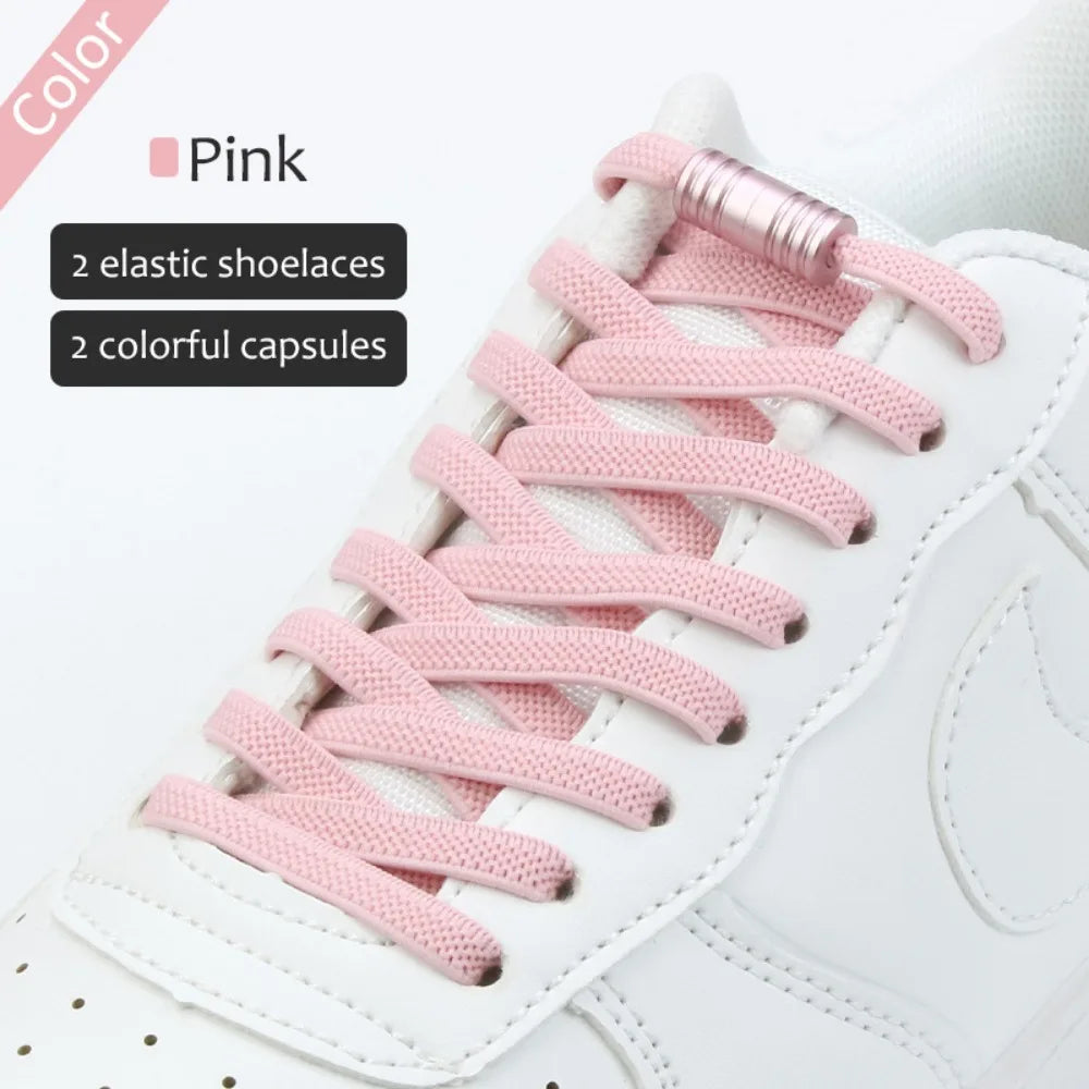 1Pair Elastic Tieless Shoelaces Shoe Laces No Tie Shoelace for Kids and Adult Sneakers Quick Lazy Metal Lock Laces Shoe Strings