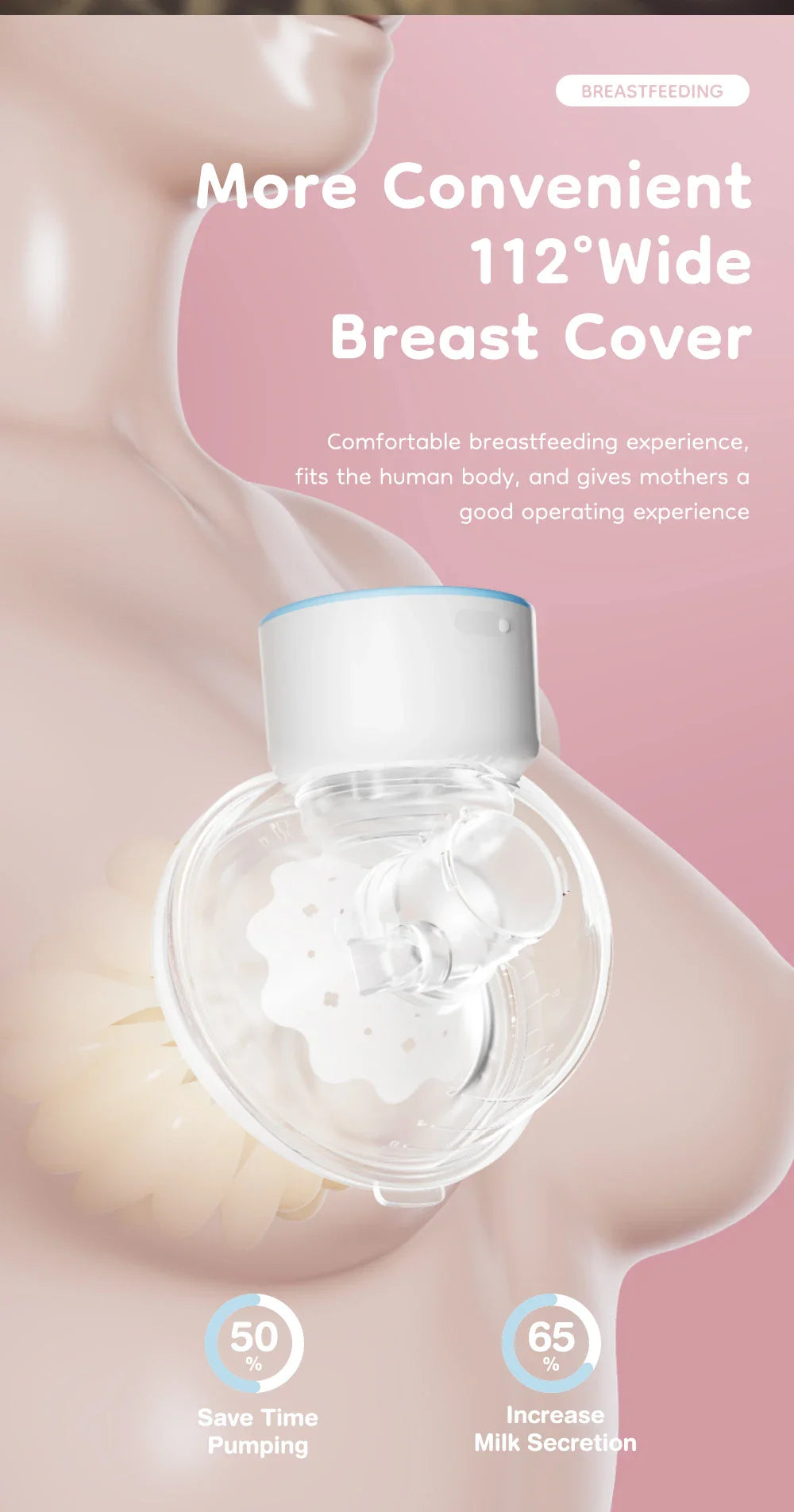 MAMIJOY Wearable Electric Breast Pumps 4 Modes 12 Levels Portable Hands Free Breast Pump Silent Comfort With 19/24mm Flange EB26