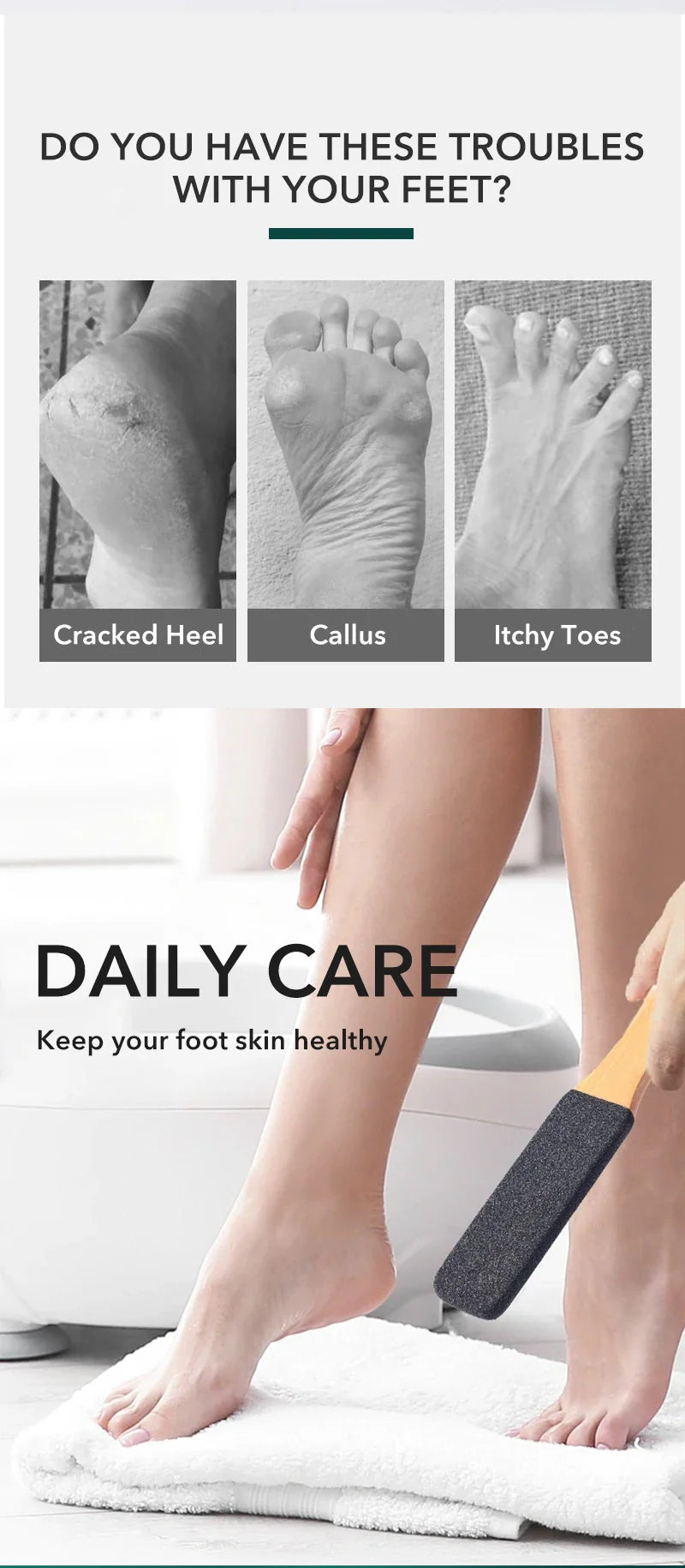 1PCS Professional Pedicure Rasp Tool for Dead Skin Crack Heels Beech Wood Foot File Rasp Callus Remover Foot Scrubber