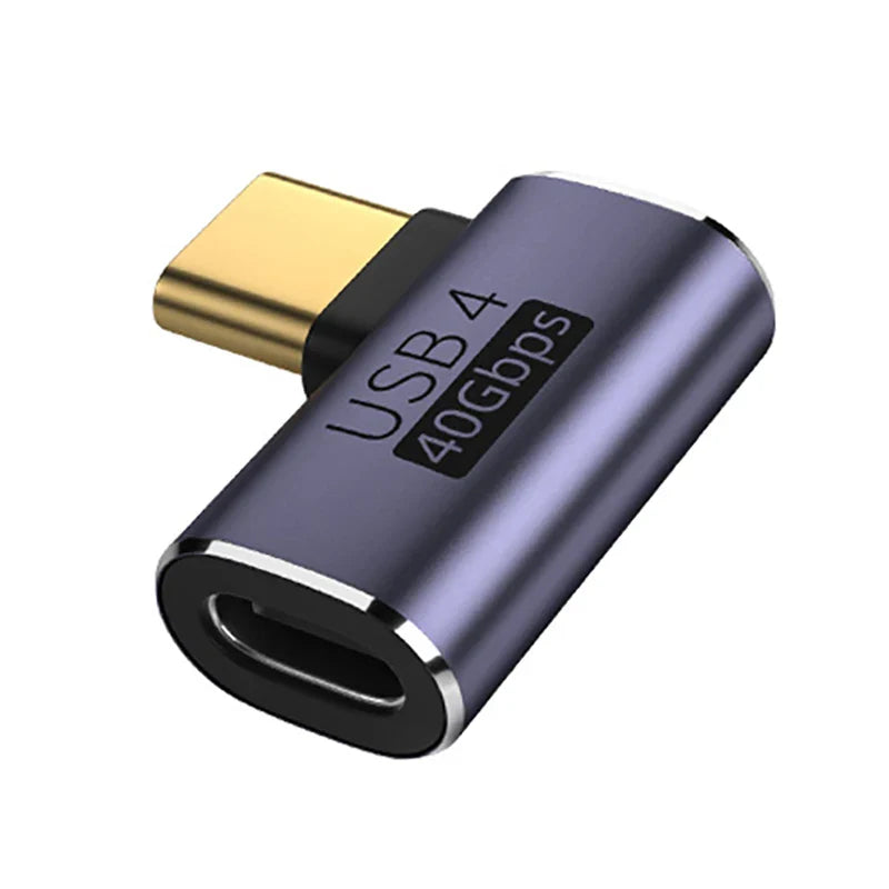 NNBILI USB Type-C Adapter For Macbook 90 Degree Quick Charge Converter Male To Female 100W 5A 40gbps PD Data Transfer 8K60HZ  