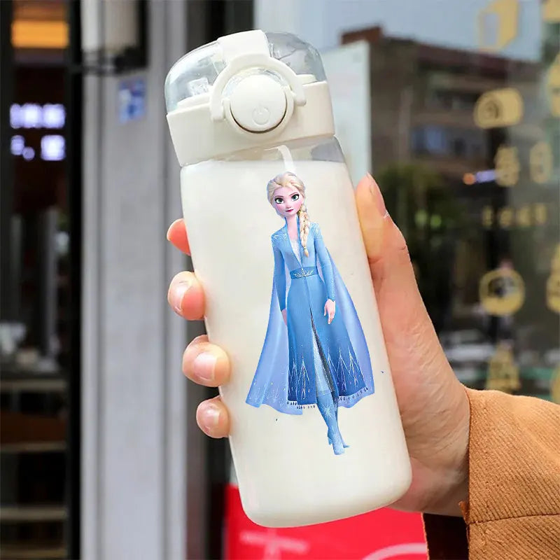 Straw 600/400ML Water Cup Princess Children Portable Plastic Mermaid Frozen Transparent Large Capacity Sport Water Bottle