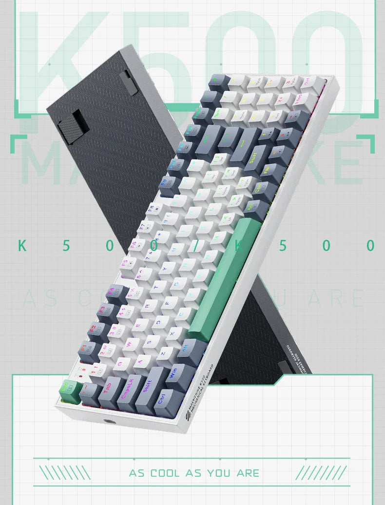 Machenike K500 Mechanical Keyboard Gaming Keyboard Wired Keyboard Hot Swappable 94 Keys RGB Light Mac Windows