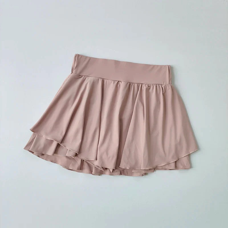 Sports skirt fake two-piece running skirt womensummer quick drying hip covering light proof breathable tennis Yoga skirt pants
