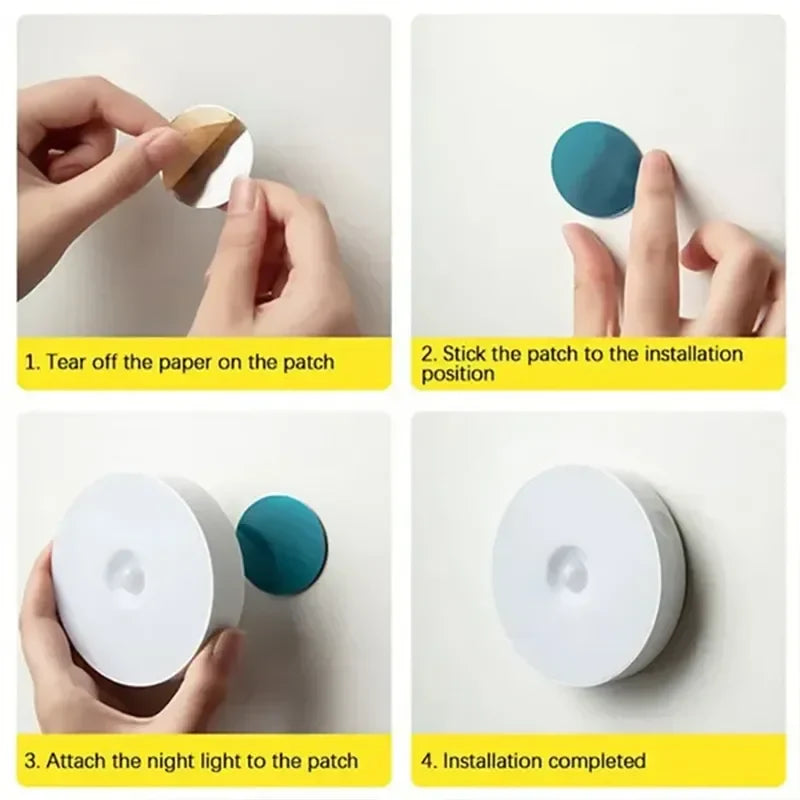 LED Smart Human Body Sensor Night Lights Emergency Automatic Lighting USB Charging Wireless Magentic Suction LED Cabinet Lights