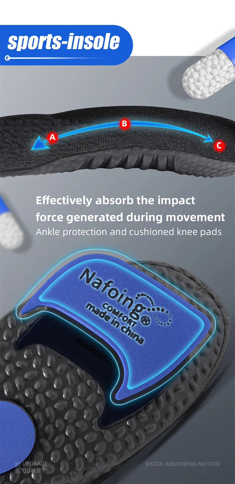 EVA Insoles for Shoes Sole Shock Orthotic Insole Absorption Deodorant Breathable Cushion Running Insoles for Feet Arch Suppor