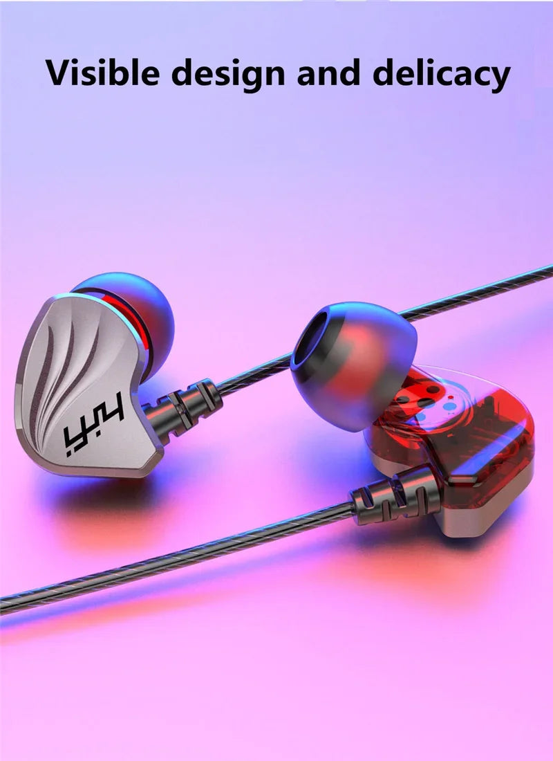 HIFI 6D Surround Bass In-Ear Wired Headphones 3.5mm Type C Earphone Sports Waterproof Gaming Headset Handfree Earbuds with Mic