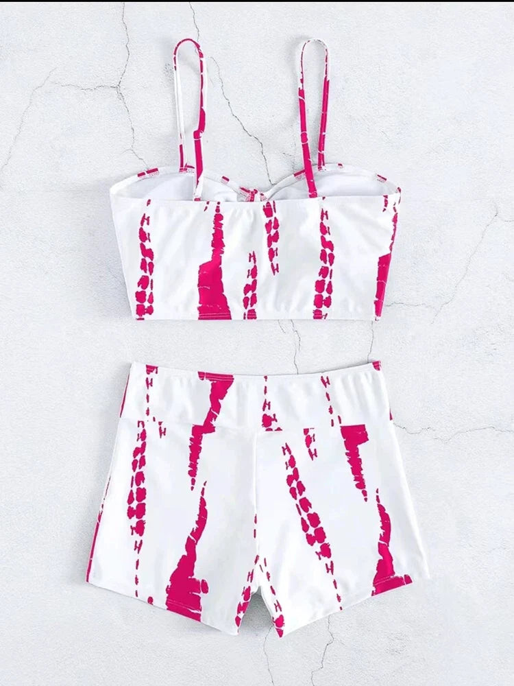 Drawstring Front Shorts Bikinis 2025 High Waist Swimsuit Women Swimwear Female Bathers Bathing Swimming Swim Suit Beachwear