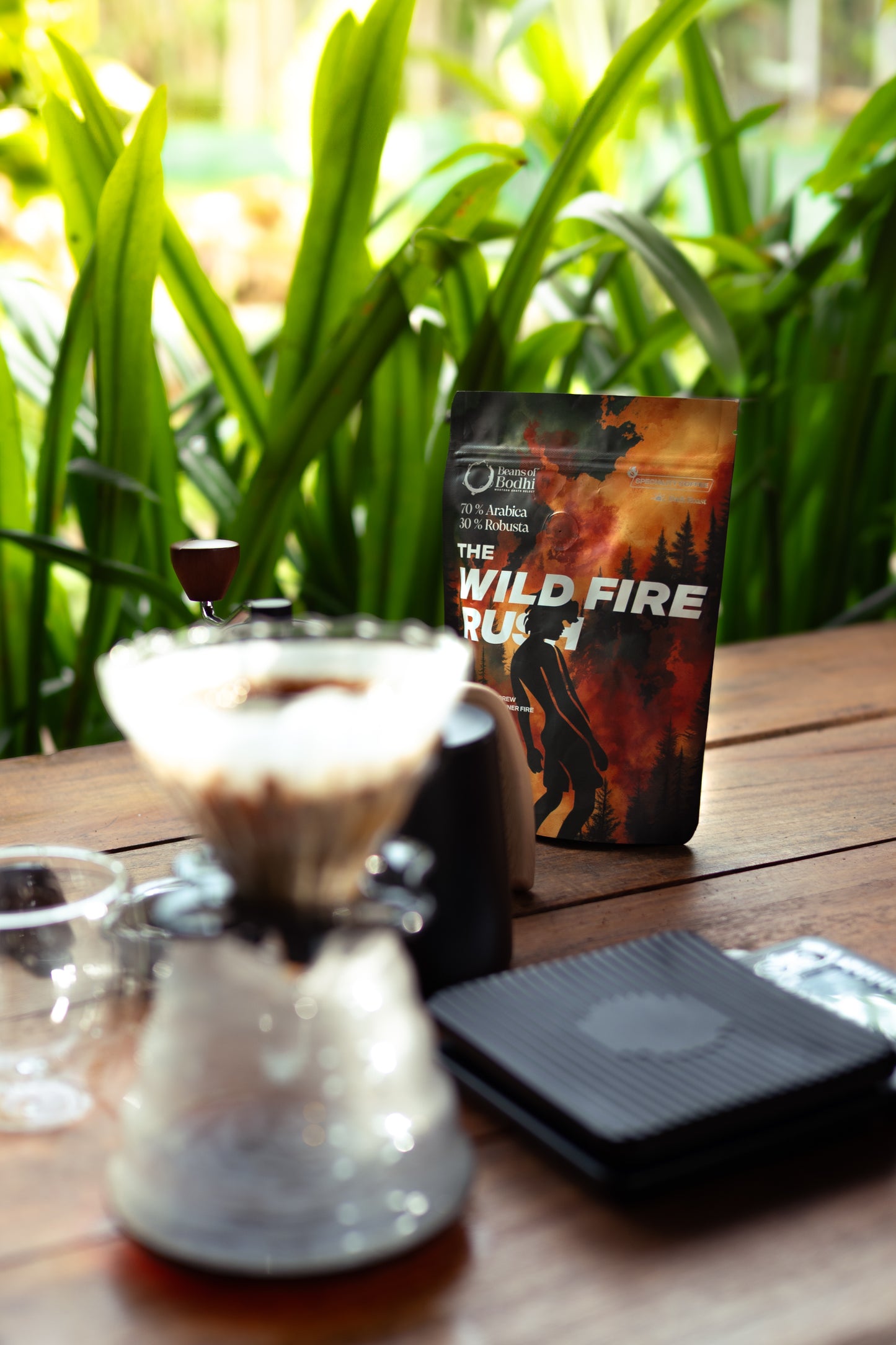 Beans of Bodhi - The Wild Fire Rush Dark Roast Coffee | 70% Arabica, 30% Robusta | Smoky & Intense Blend