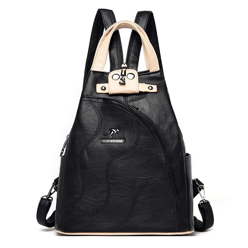 Women Leather Backpacks Zipper Female Chest Bag Travel Back Pack Ladies Bagpack Mochilas School Bags for Teenage Girls Sac a Dos