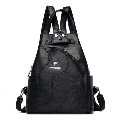 Women Leather Backpacks Zipper Female Chest Bag Travel Back Pack Ladies Bagpack Mochilas School Bags for Teenage Girls Sac a Dos
