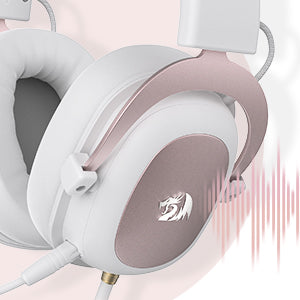 Redragon H510 Zeus White Wired Gaming Headset - 7.1 Surround Sound Memory Foam Ear Pads 53MM Drivers