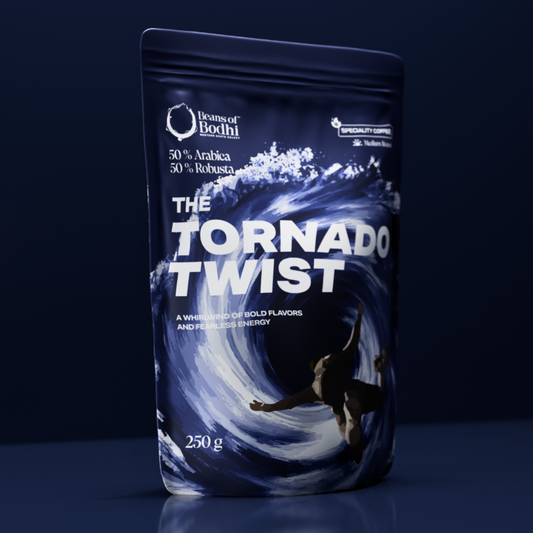 Beans of Bodhi - The Tornado Twist Coffee Blend | 50% Arabica, 50% Robusta | Complex, Dynamic & Adventurous