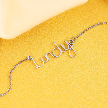 English Name Letter Necklace For Women Stainless Steel