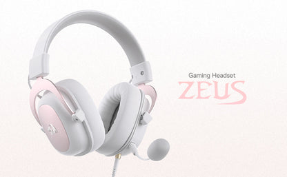 Redragon H510 Zeus White Wired Gaming Headset - 7.1 Surround Sound Memory Foam Ear Pads 53MM Drivers