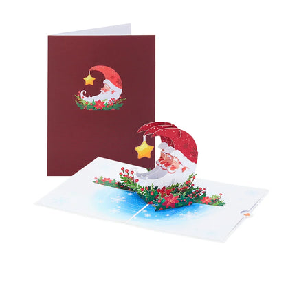 Cat Xmas Party Greeting Cards Christmas TreeThree-dimensional Pop Up Card  With Envelope 3D Postcard Holiday Supplies