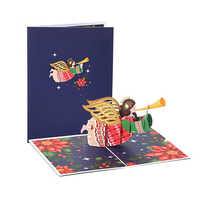 Cat Xmas Party Greeting Cards Christmas TreeThree-dimensional Pop Up Card  With Envelope 3D Postcard Holiday Supplies