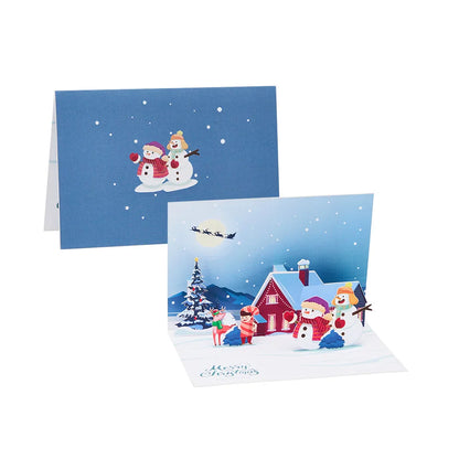 Cat Xmas Party Greeting Cards Christmas TreeThree-dimensional Pop Up Card  With Envelope 3D Postcard Holiday Supplies