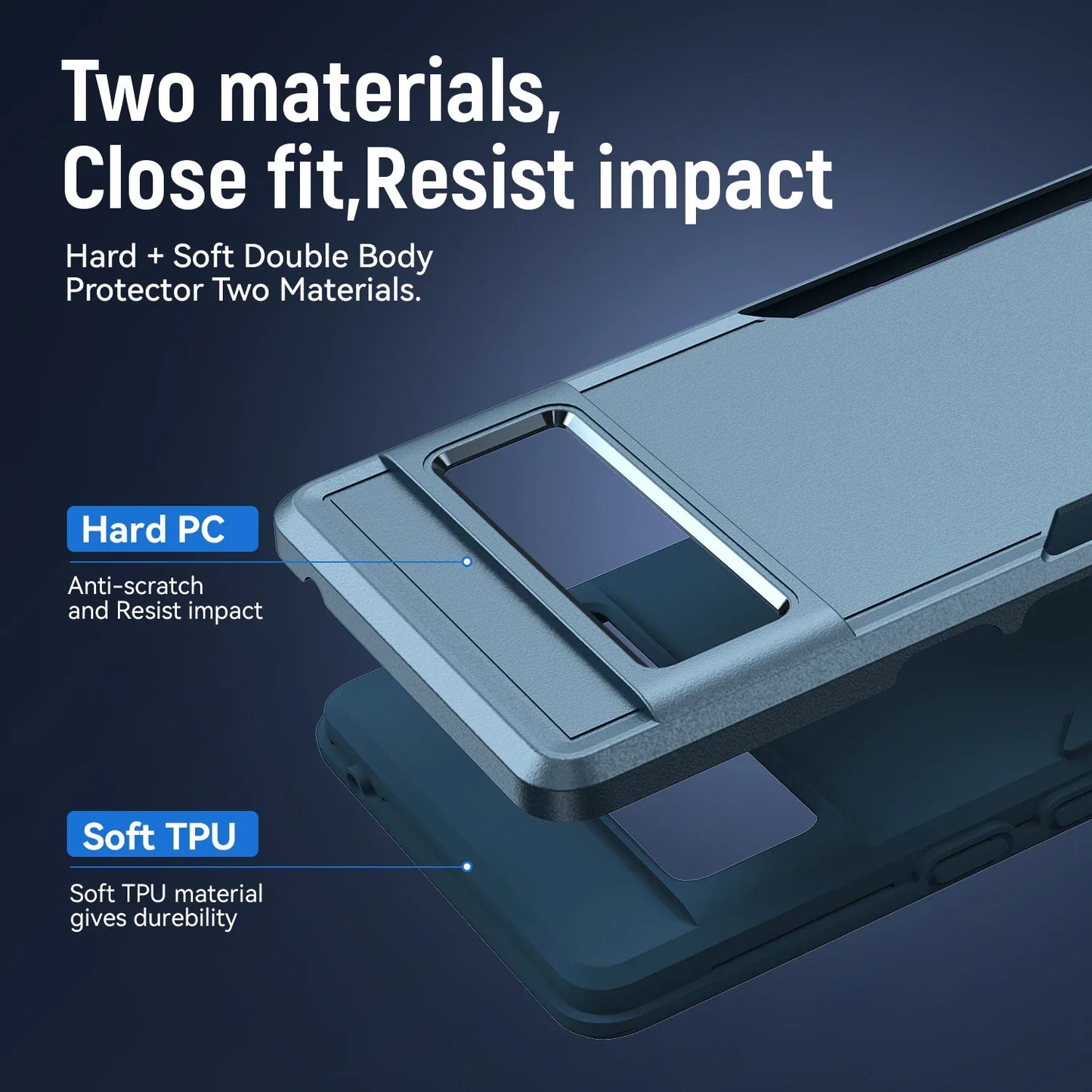 Heavy Duty Rugged Armor Shockproof Case For Google Pixel 8 7 6 Pro 6A 7A 8A Soft TPU Hard Plastic Protective Back Cover Fundas