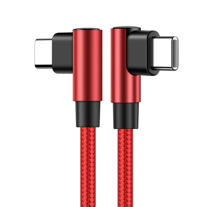 90 Degree Elbow Type-c Cables 20V 3A 60W PD Fast Charging Type C To Type C Male to Male USB Type-C Devices 0.2m  1m 2m 3m