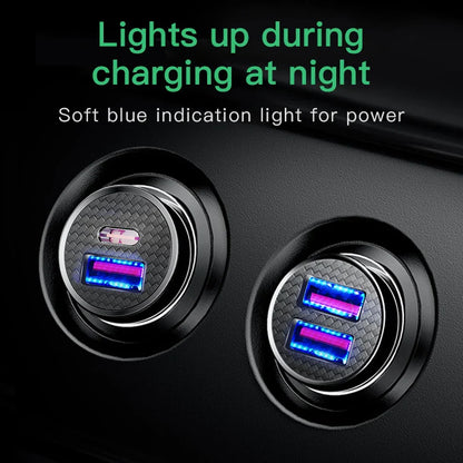 Baseus USB Car Charger Quick Charge QC 4.0 PD 3.0 5A Dual USB Type C Fast Charging Car Charger For iPhone 14 Pro Xiaomi POCO