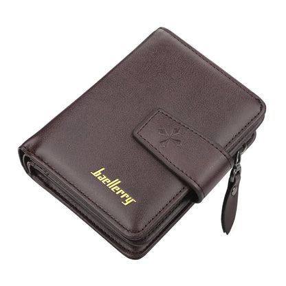 New Business Men Wallets Zipper Card Holder High Quality Male Purse New PU Leather Vintage Coin Holder Men Wallets