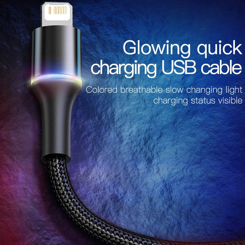 Baseus USB Cable for iPhone 6 7 8 Plus 11 12 13 Pro XS Max X XR 18W Lighting Fast Charging Charger USB Data Cable for iPad Cord