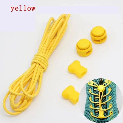 1 Pair 22 Colors Elastic Shoelaces Round Locking No Tie Shoe Laces Kids Adult Quick Lazy Laces Rubber Sneakers Shoelace T1