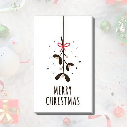30Pcs Merry Christmas Gift Cards Greeting Card Christmas Tree Stickers Cute Design For 2022 New Year Gift decoration card